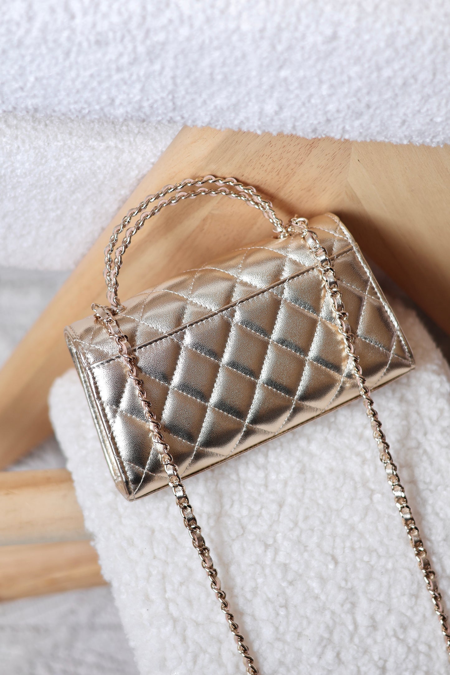 Chain Top Handle Mini Flap Bag