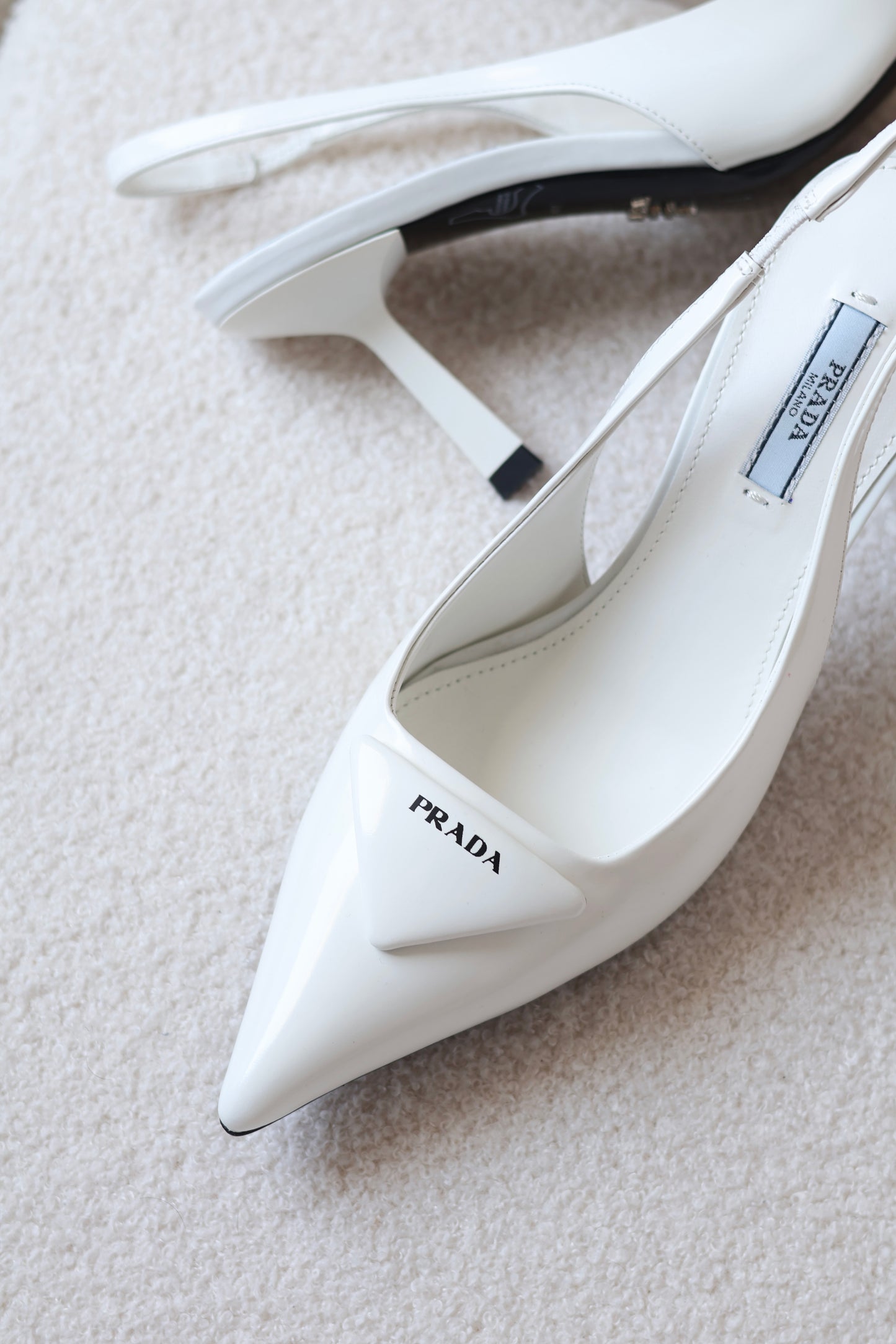 Brushed leather slingback pumps