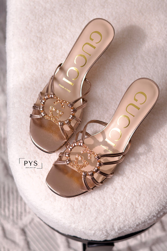 Crystal Interlocking GG sandals