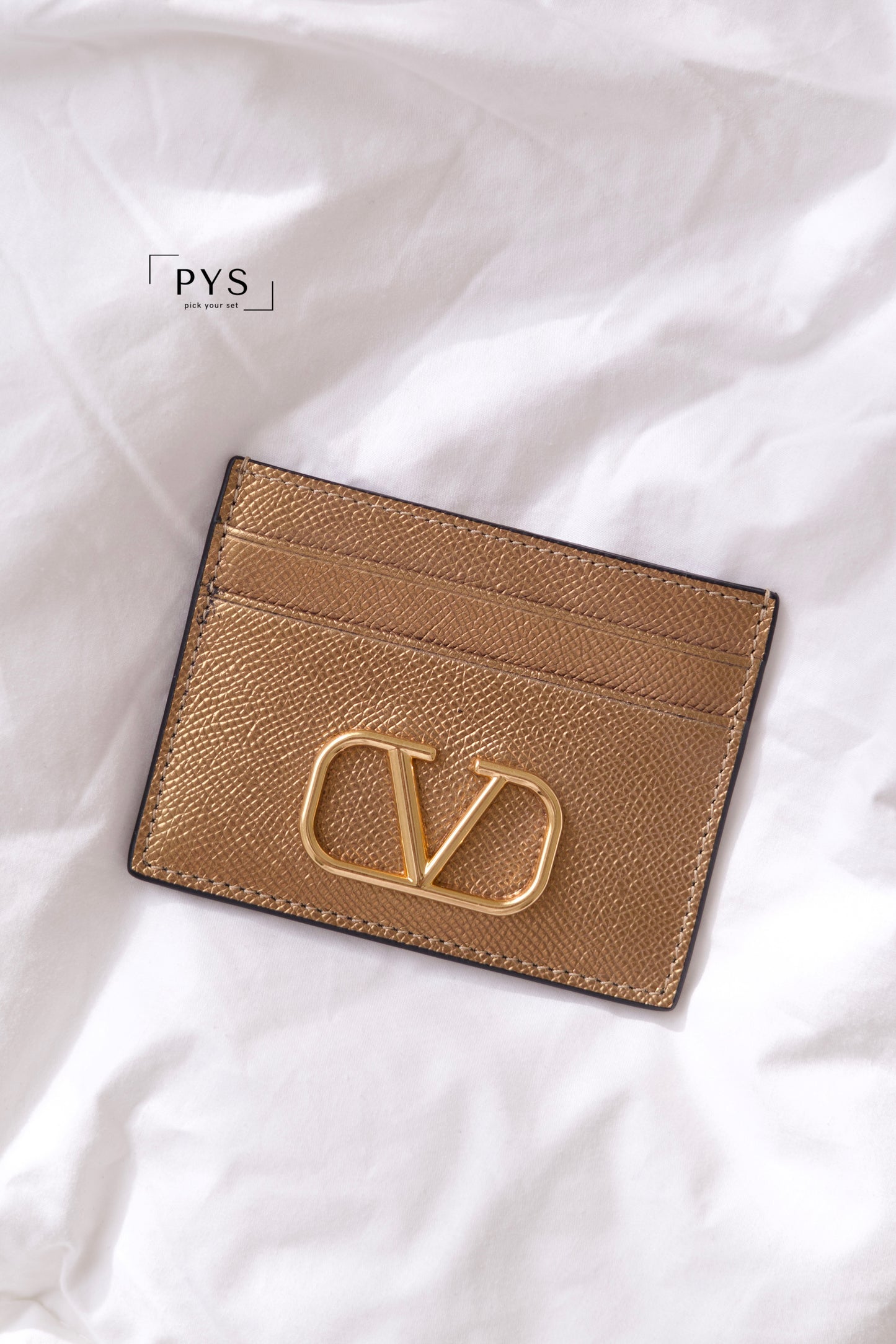 VLOGO SIGNATURE METALLIC CARDHOLDER