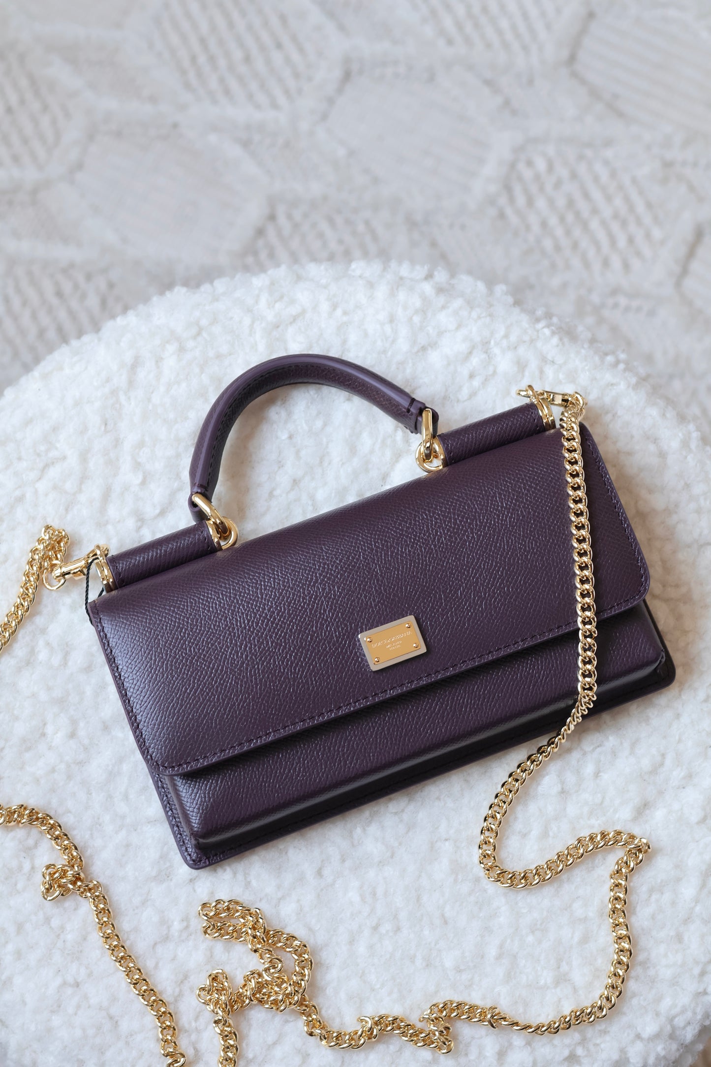 Dauphine-print calfskin mini bag