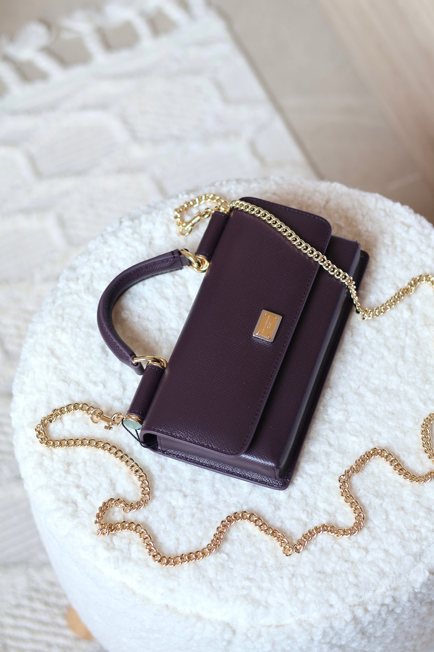 Dauphine-print calfskin mini bag