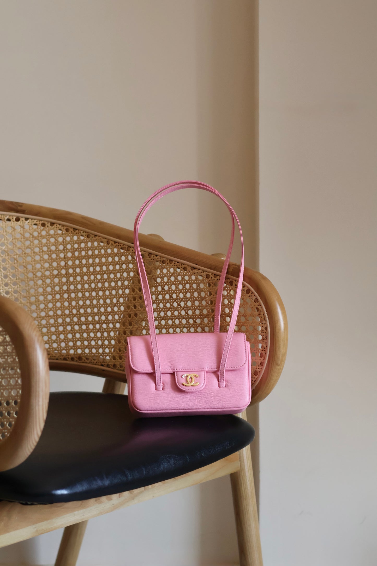 Clutch with Leather Strap