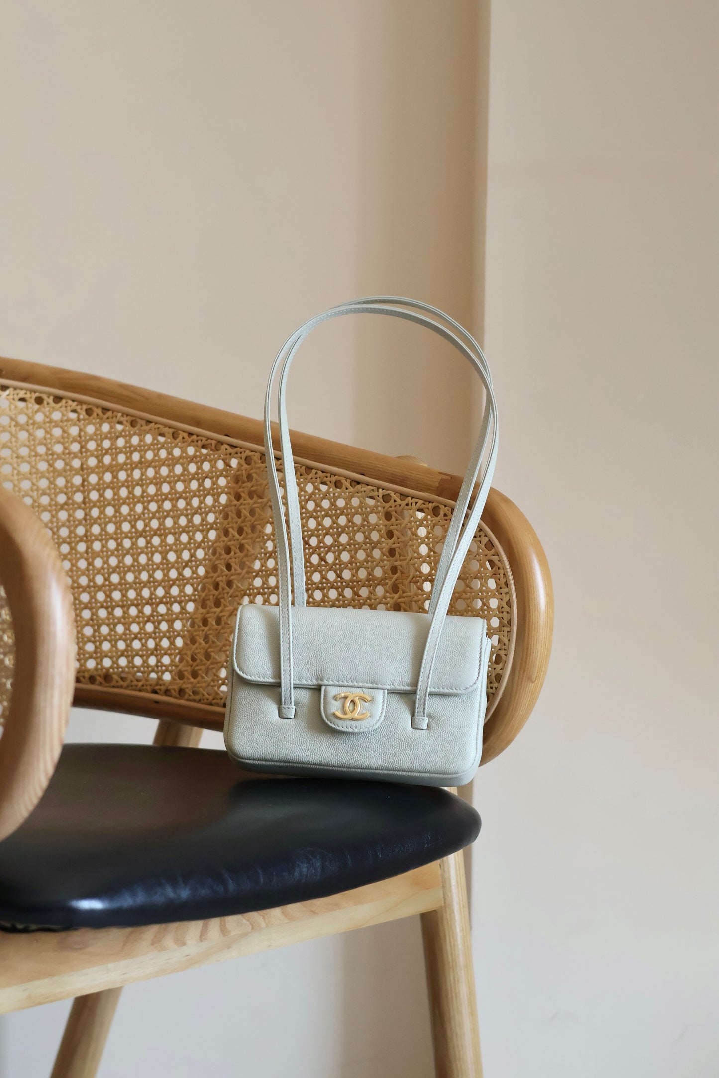Clutch with Leather Strap