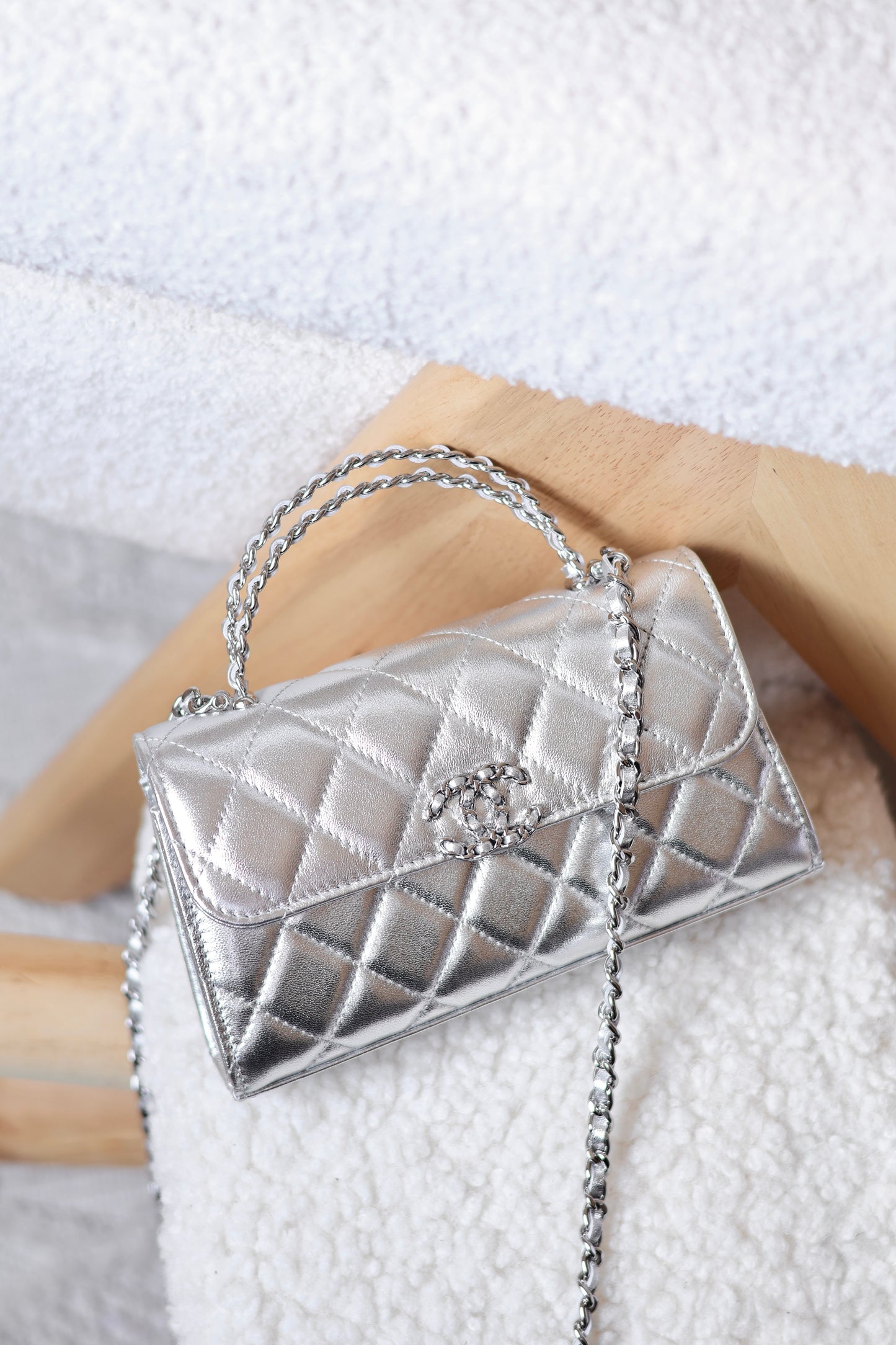 Chain Top Handle Mini Flap Bag