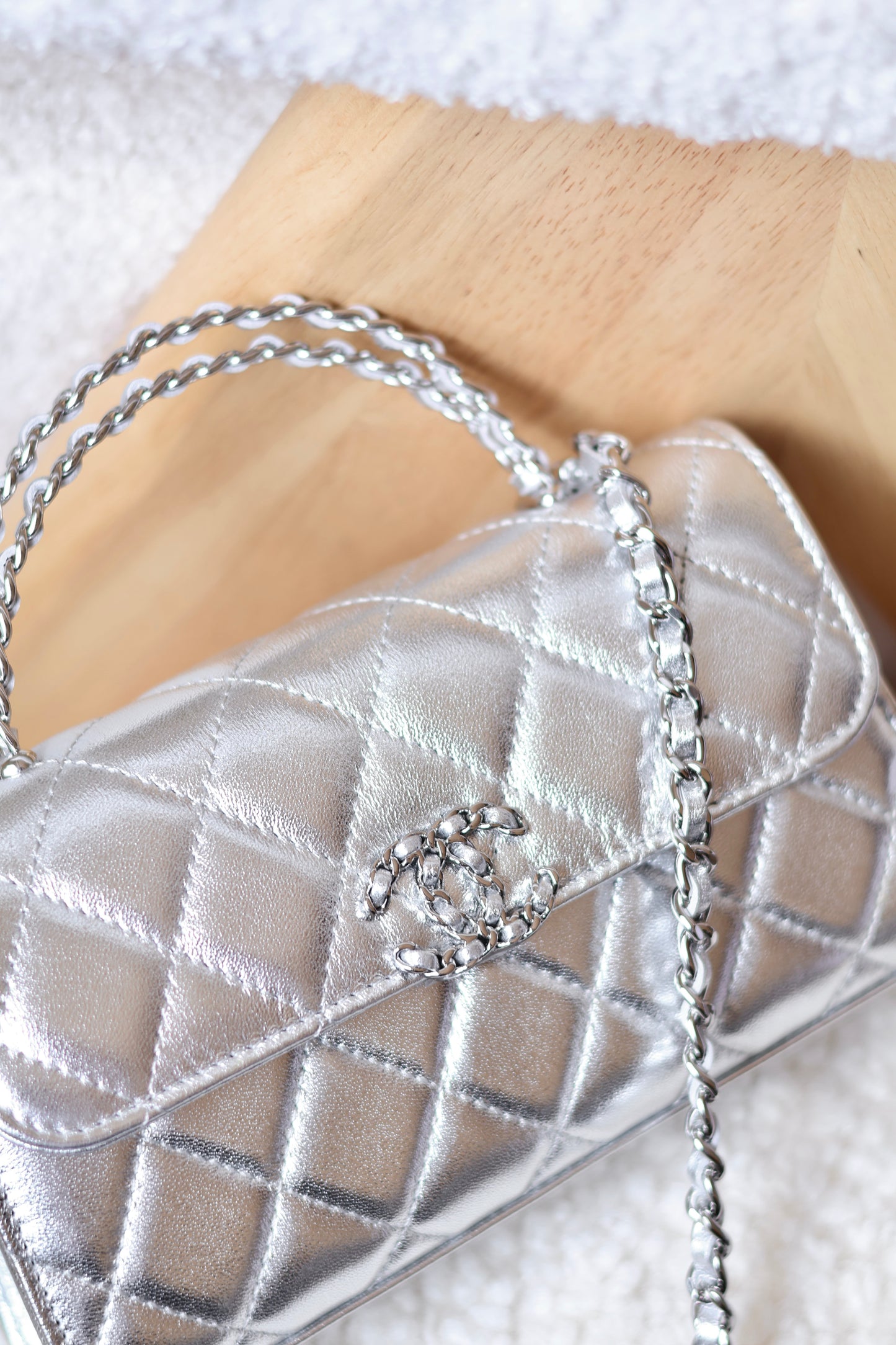 Chain Top Handle Mini Flap Bag