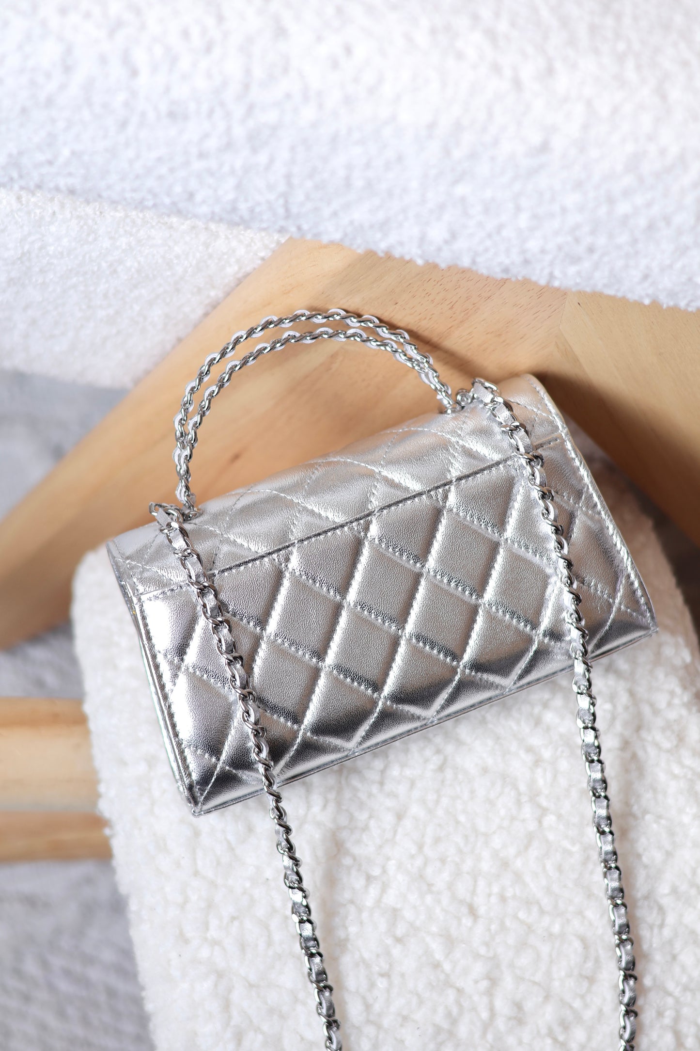 Chain Top Handle Mini Flap Bag