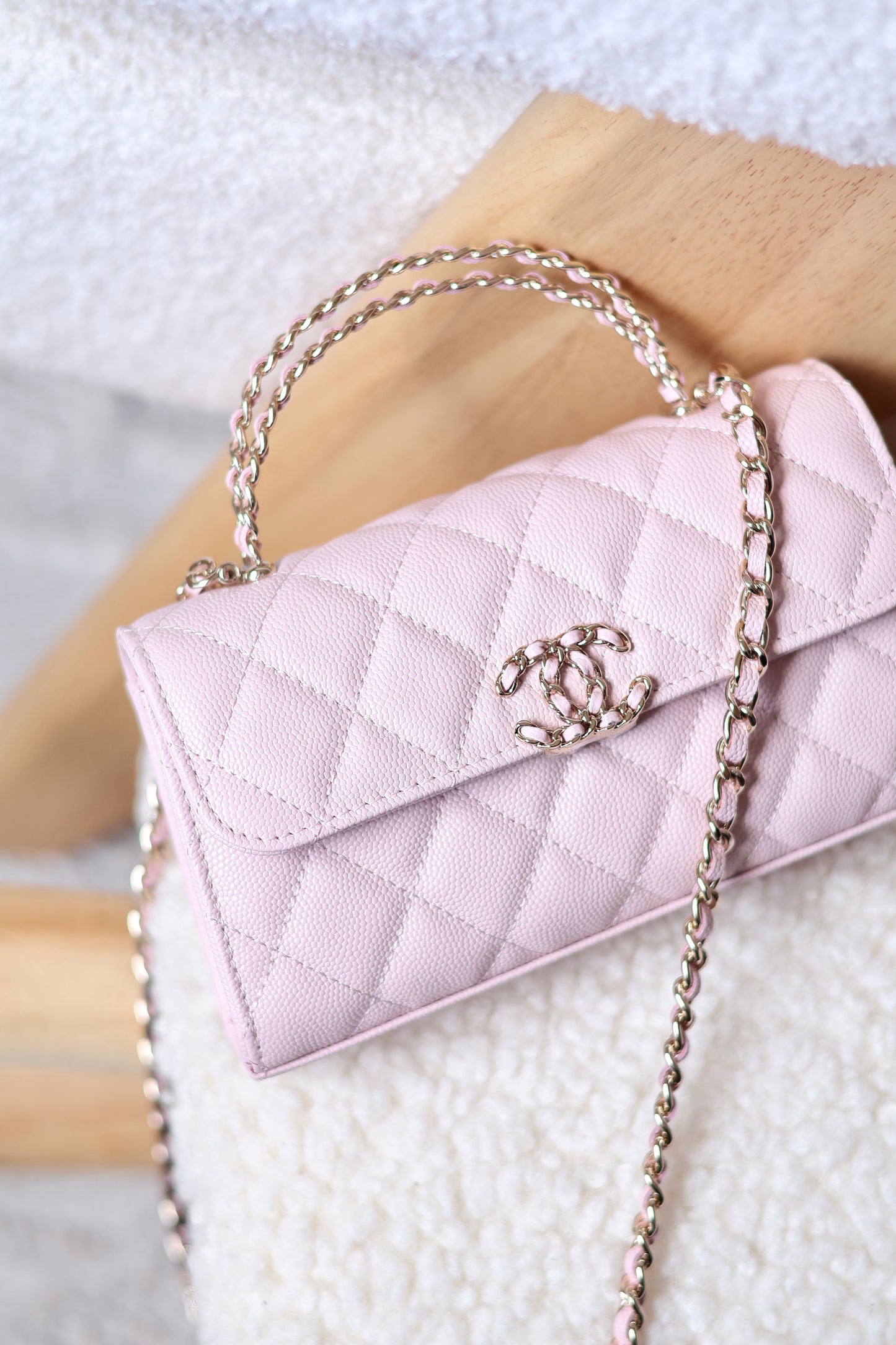 Chain Top Handle Mini Flap Bag