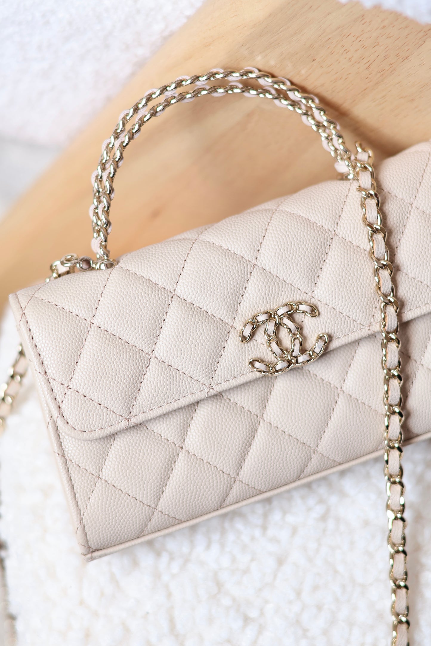 Chain Top Handle Mini Flap Bag