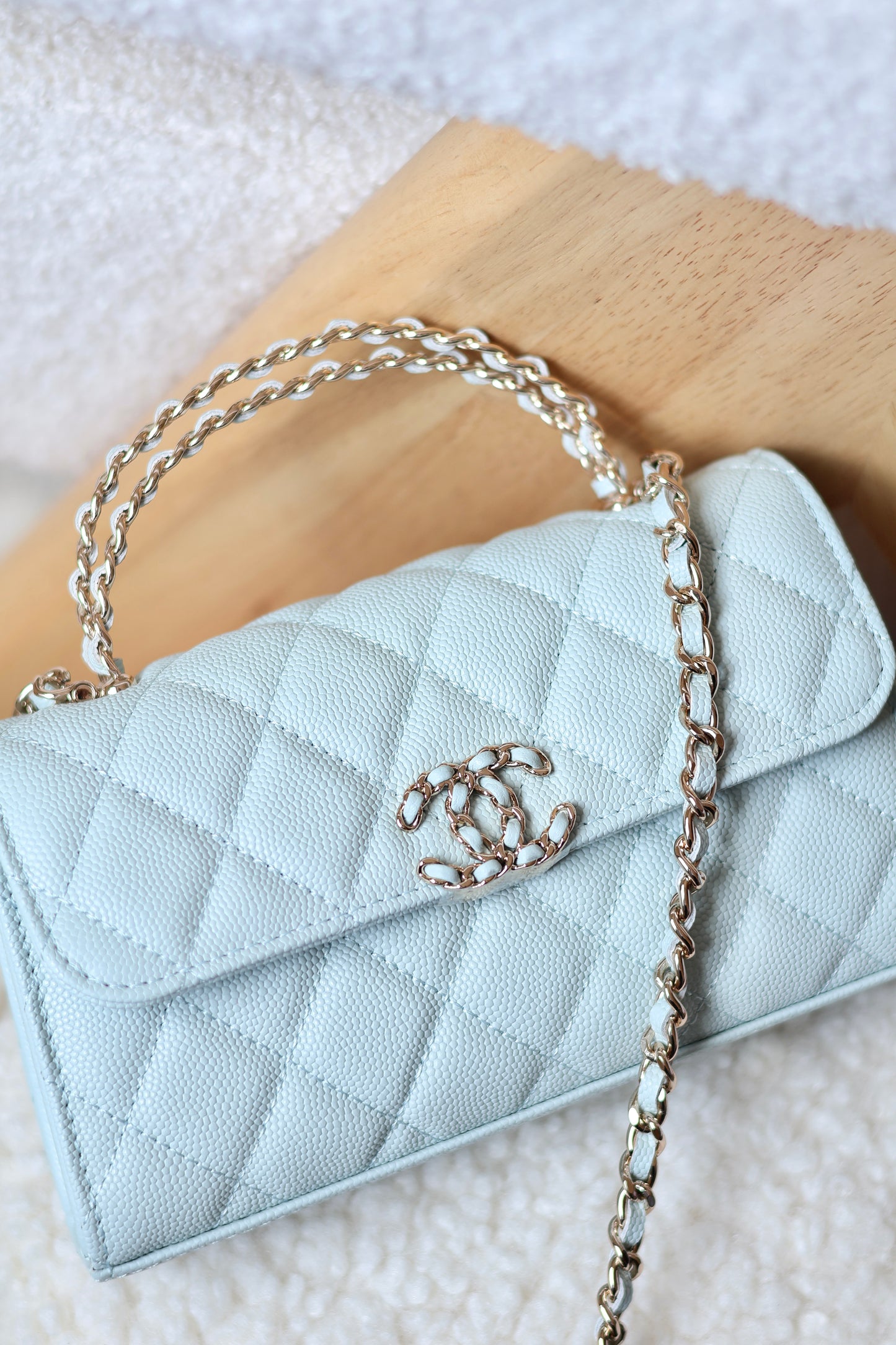 Chain Top Handle Mini Flap Bag
