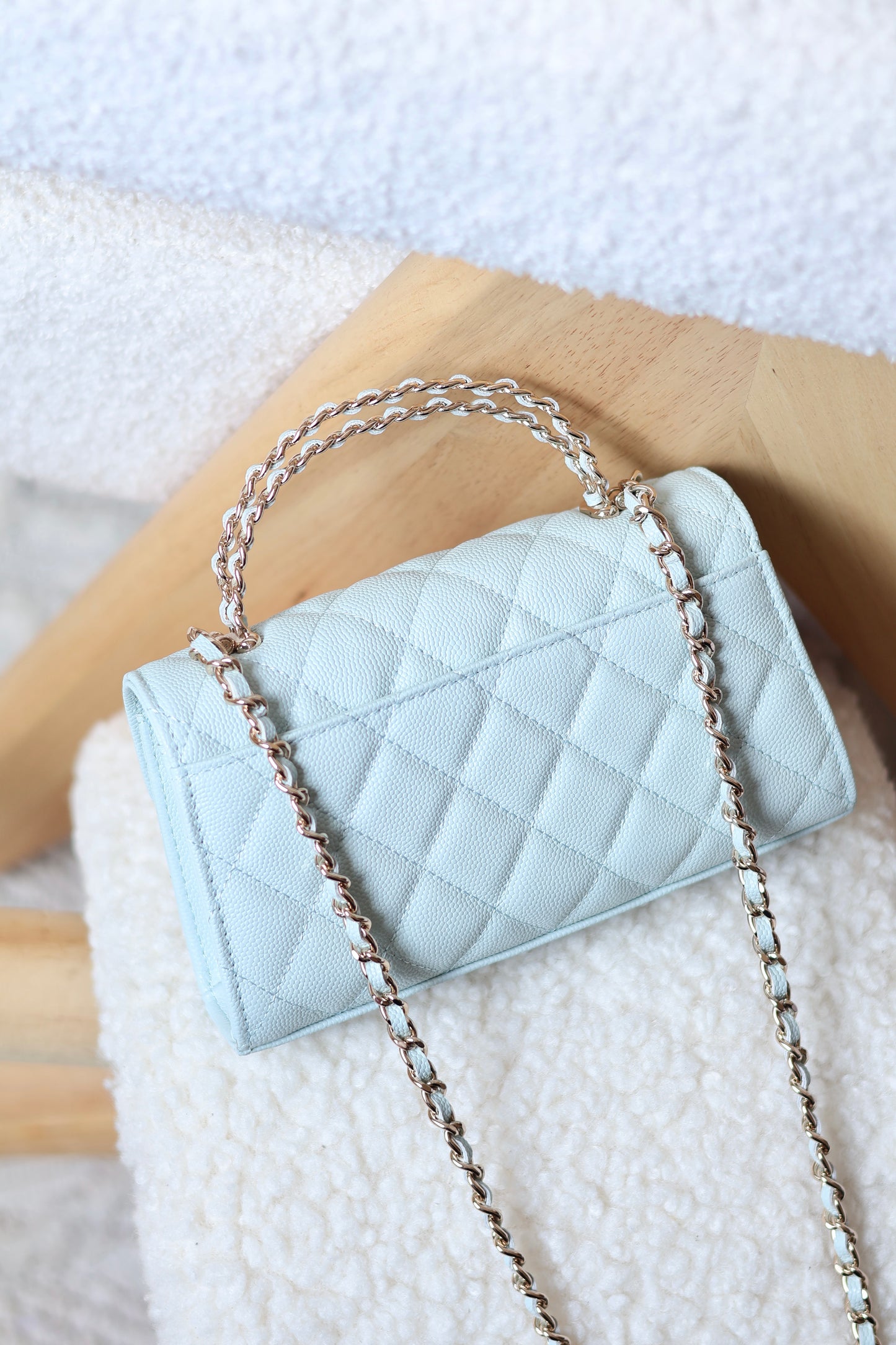 Chain Top Handle Mini Flap Bag