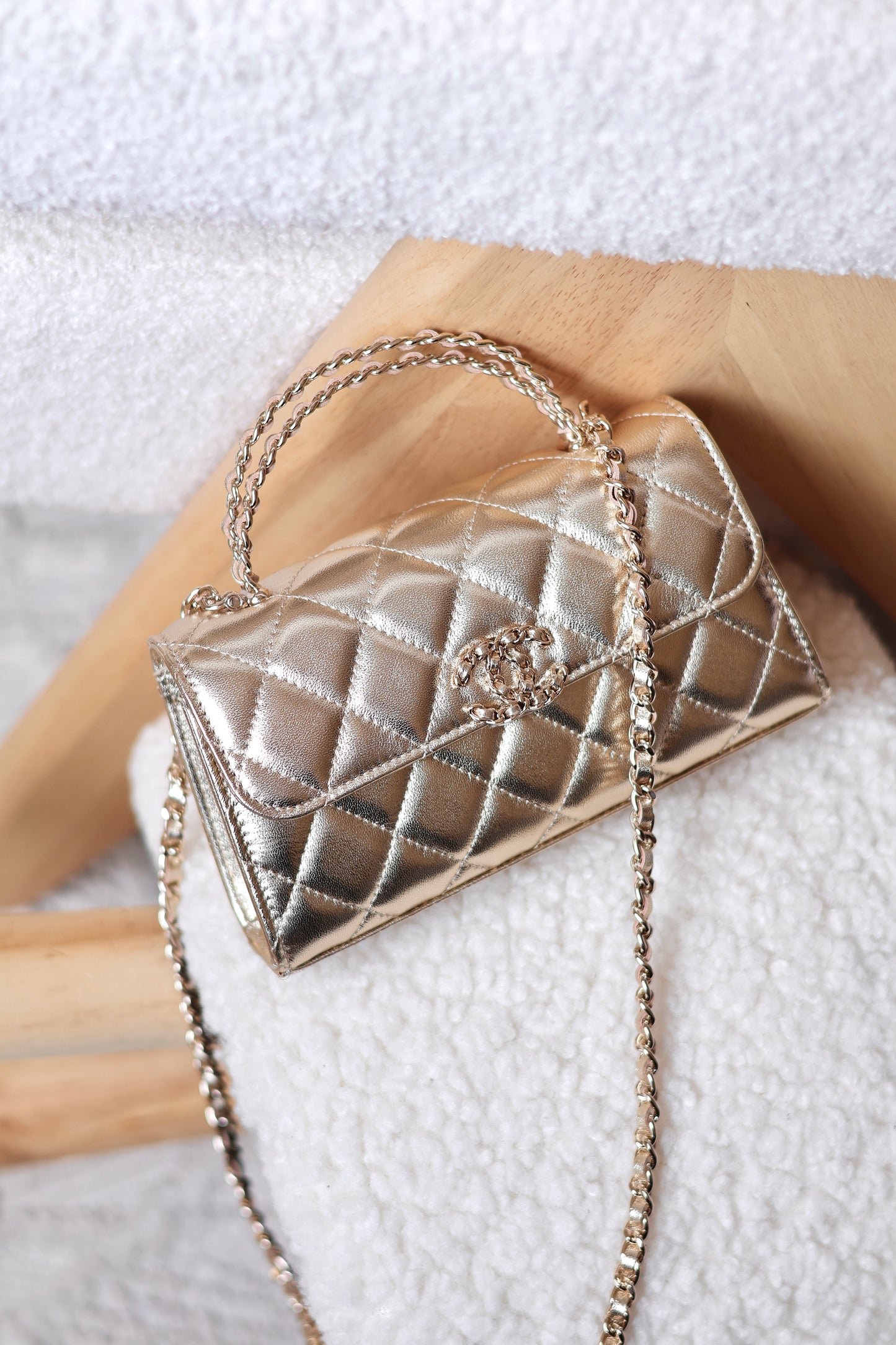 Chain Top Handle Mini Flap Bag