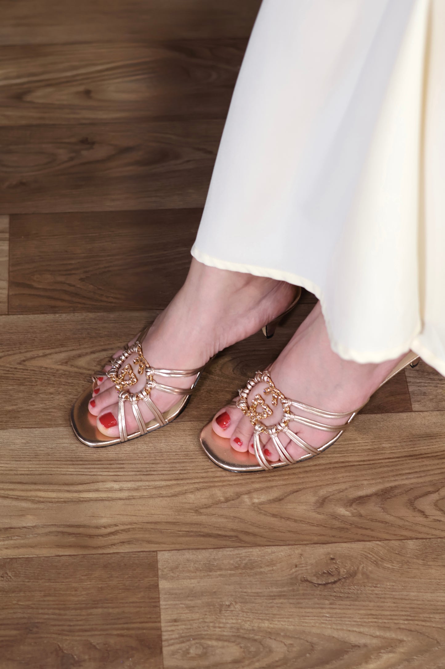 Crystal Interlocking GG sandals