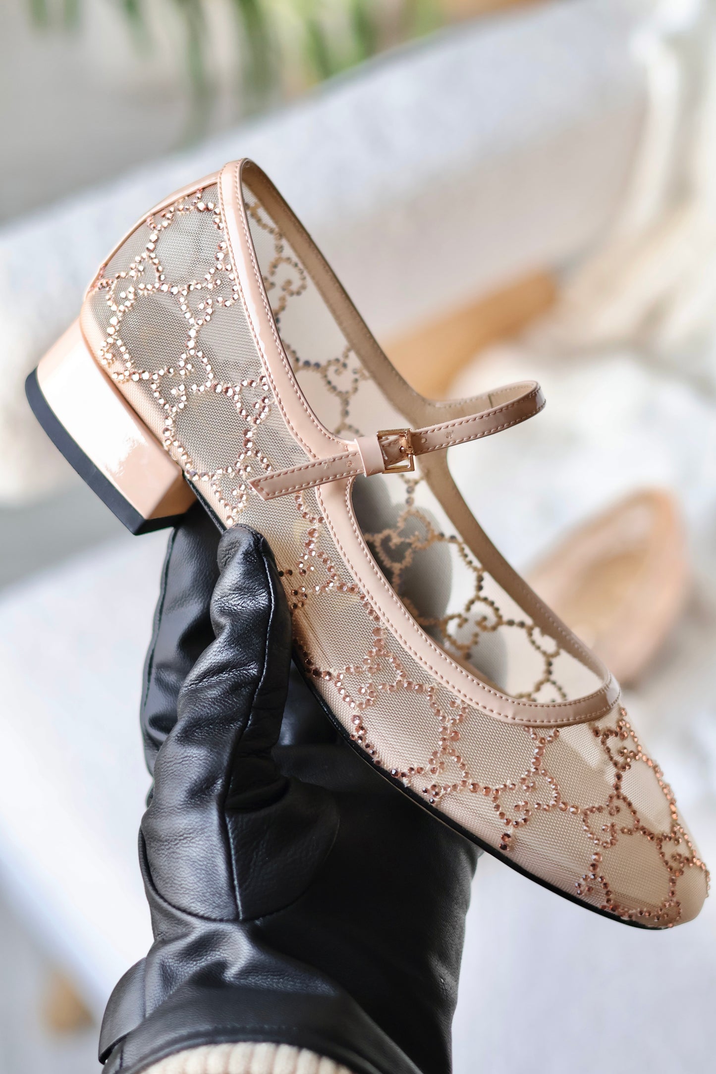 GG crystal ballet flat