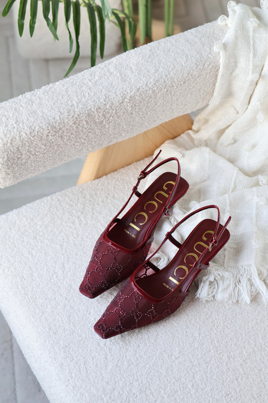 Women's GG crystal slingback pump