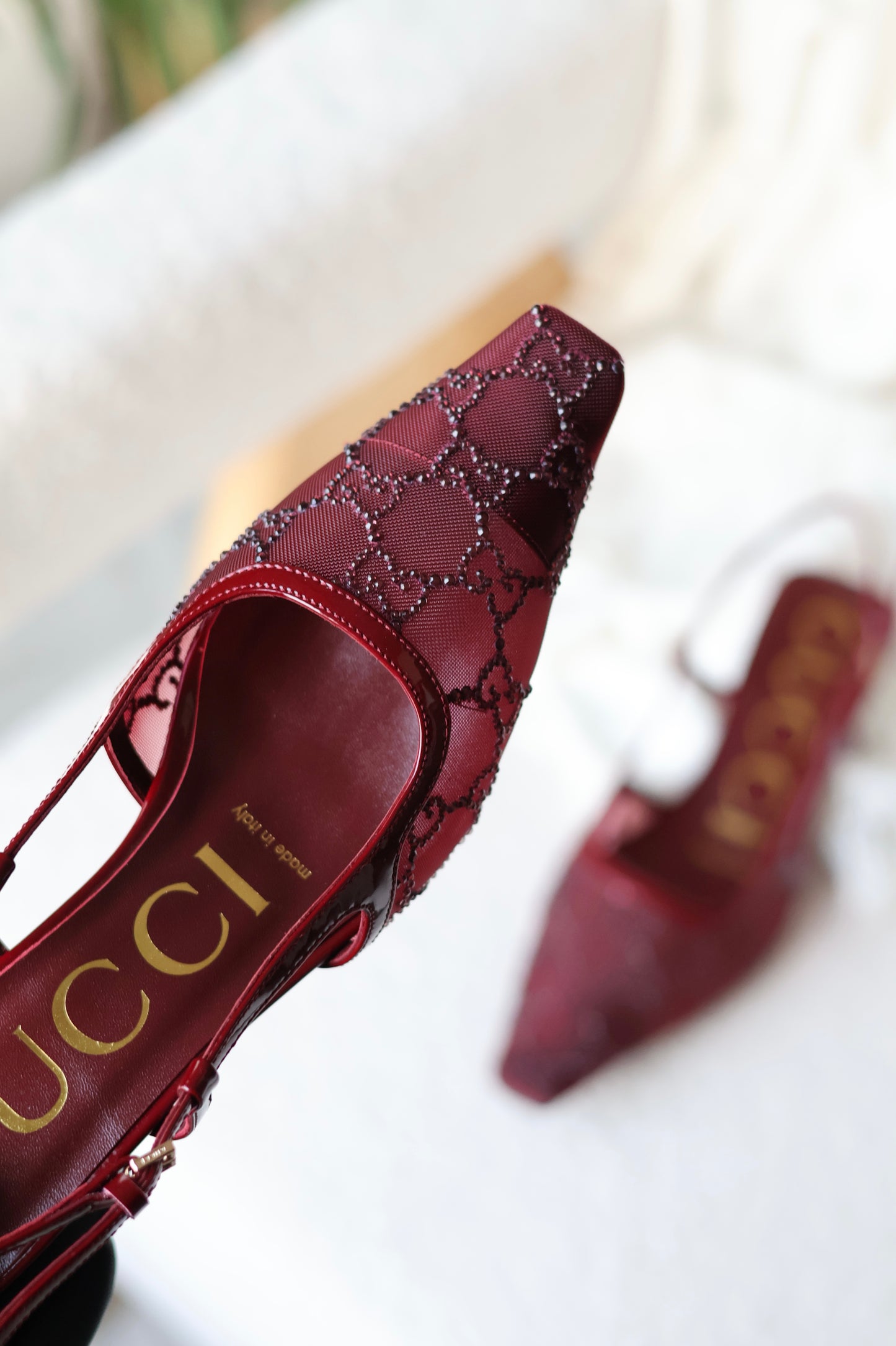 Women's GG crystal slingback pump