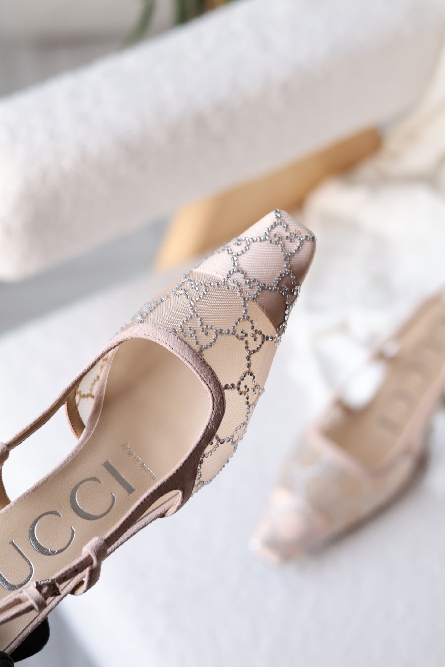 Women's GG crystal slingback pump