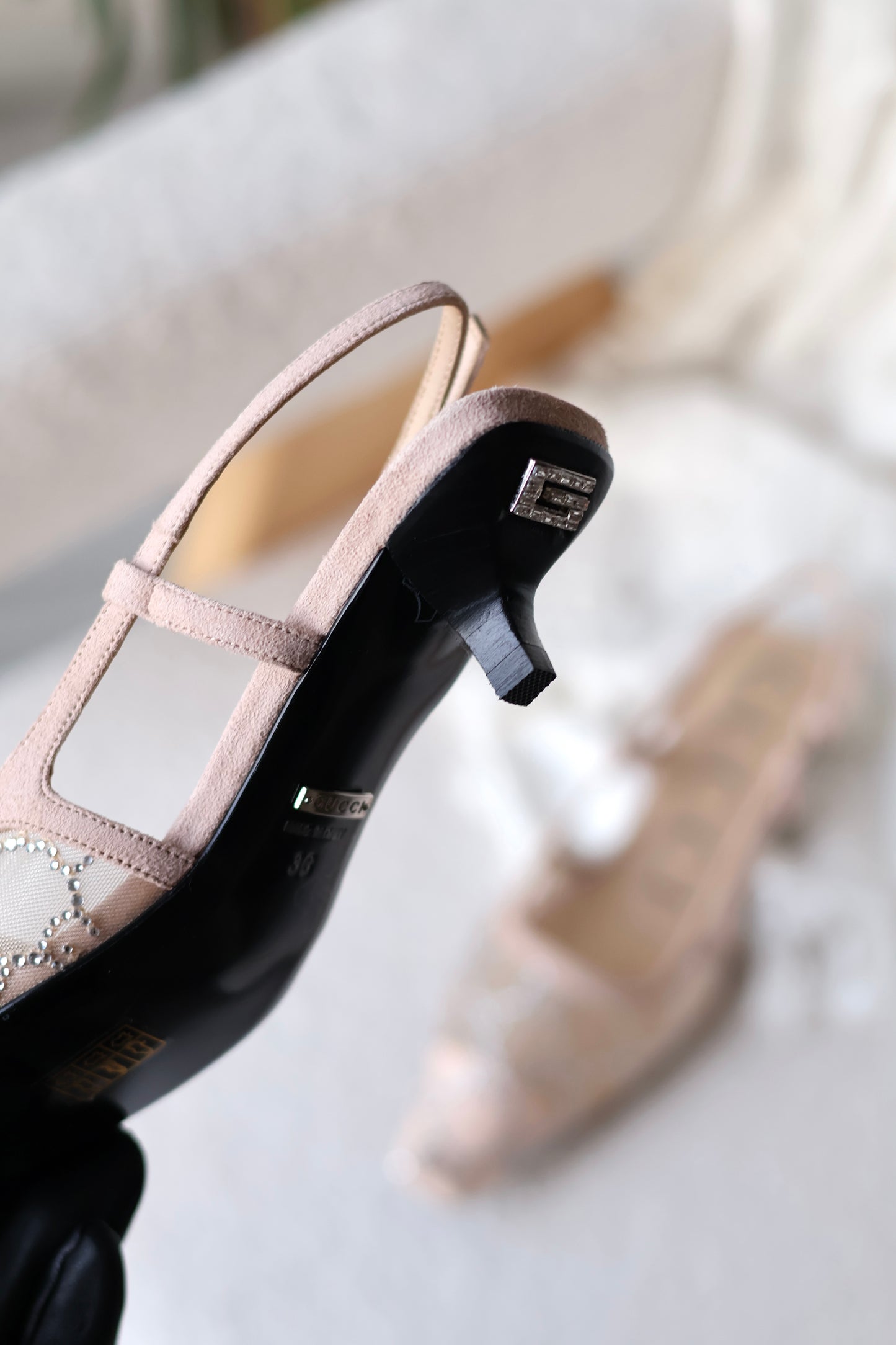 Women's GG crystal slingback pump