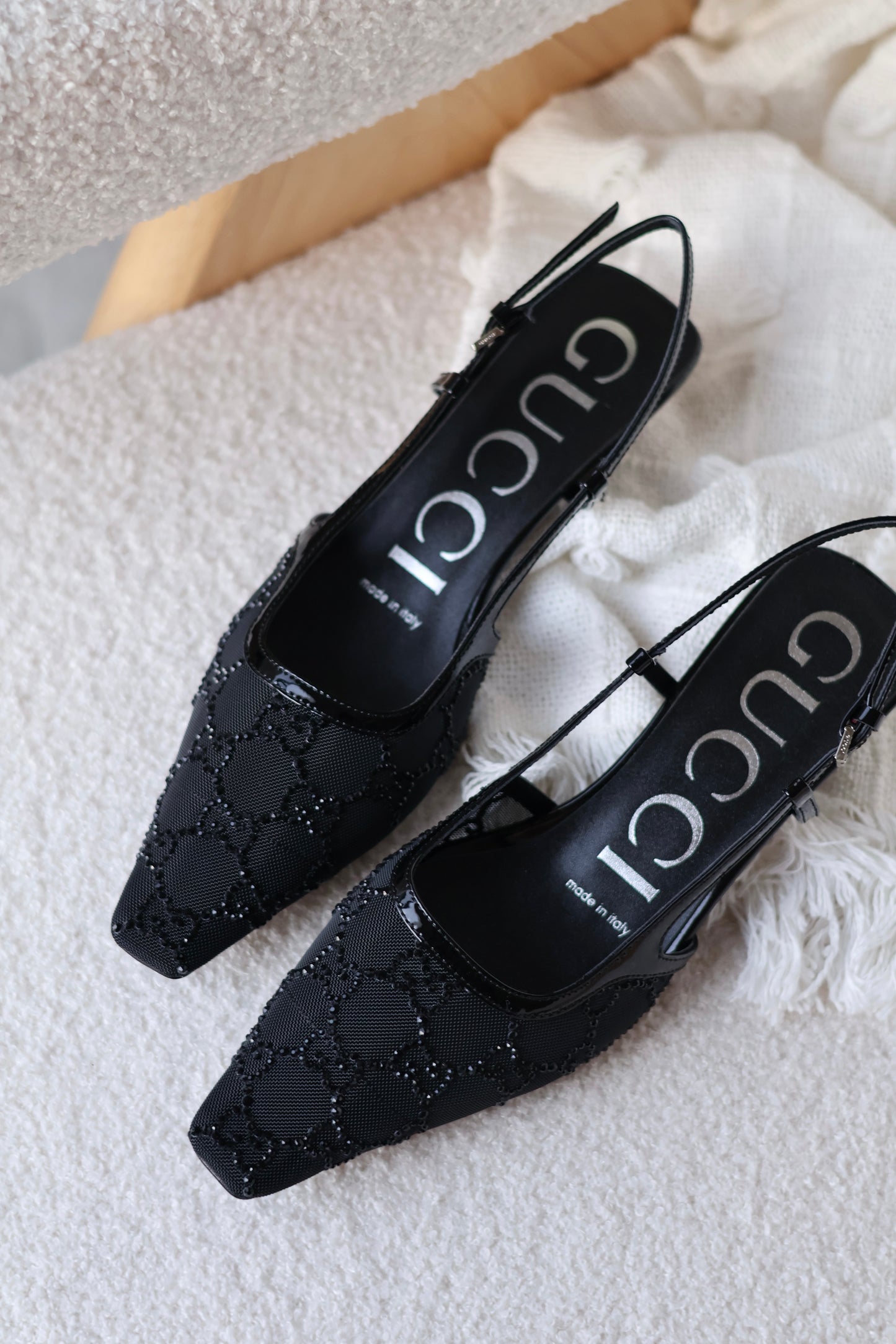 Women's GG crystal slingback pump