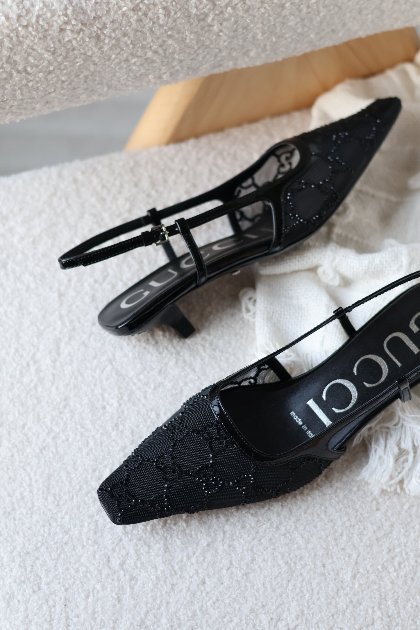 Women's GG crystal slingback pump