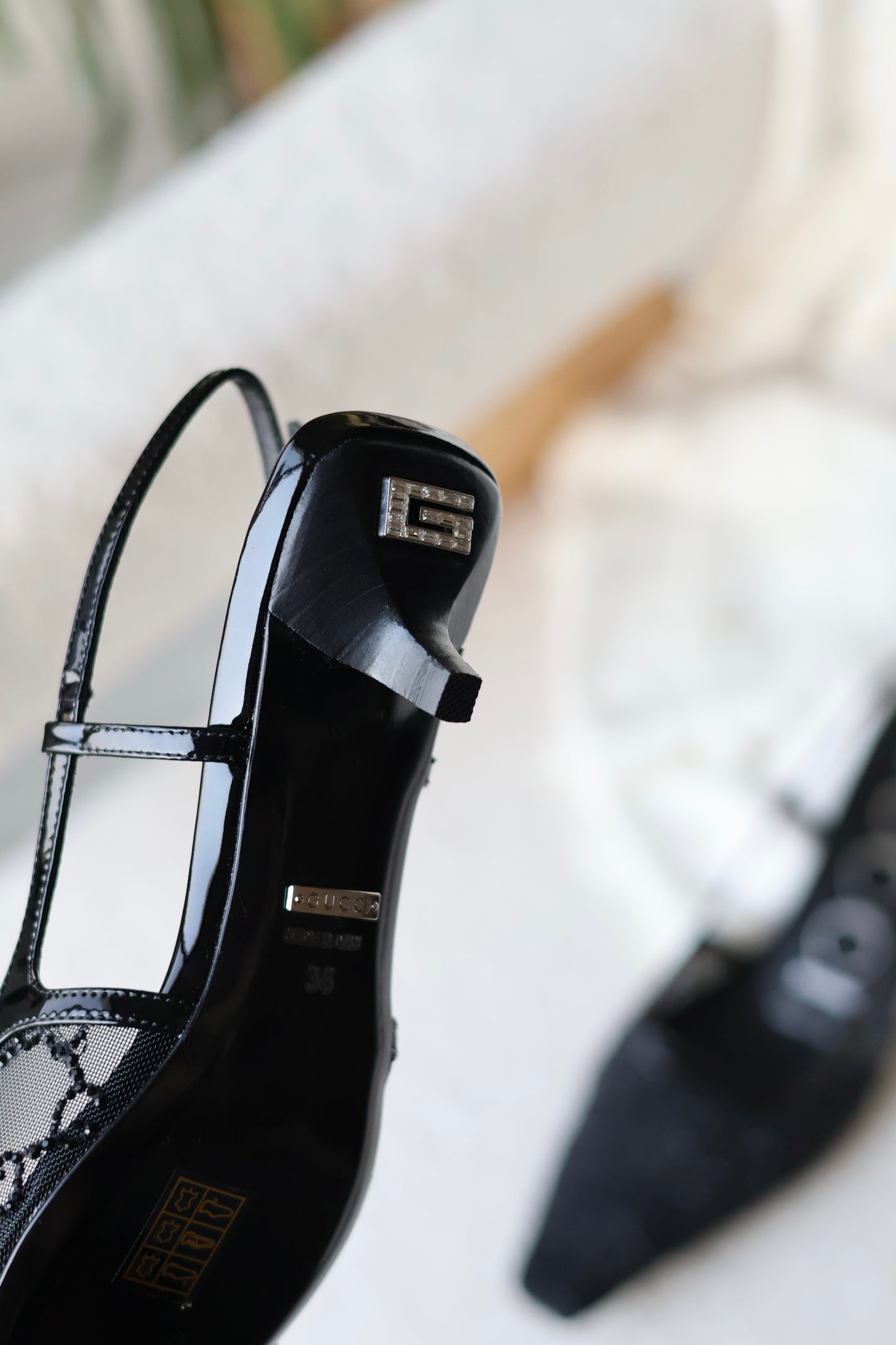 Women's GG crystal slingback pump