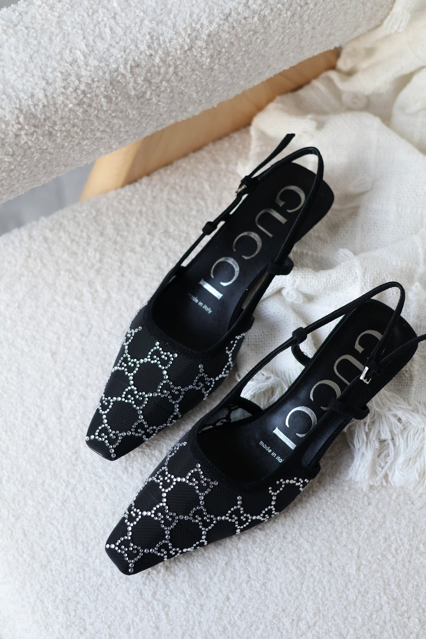 Women's GG crystal slingback pump