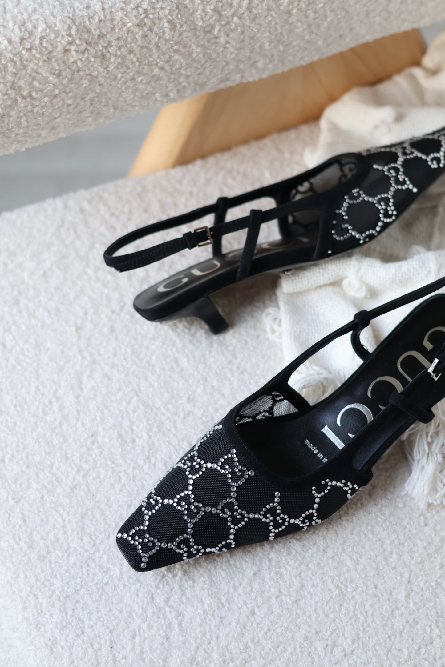 Women's GG crystal slingback pump