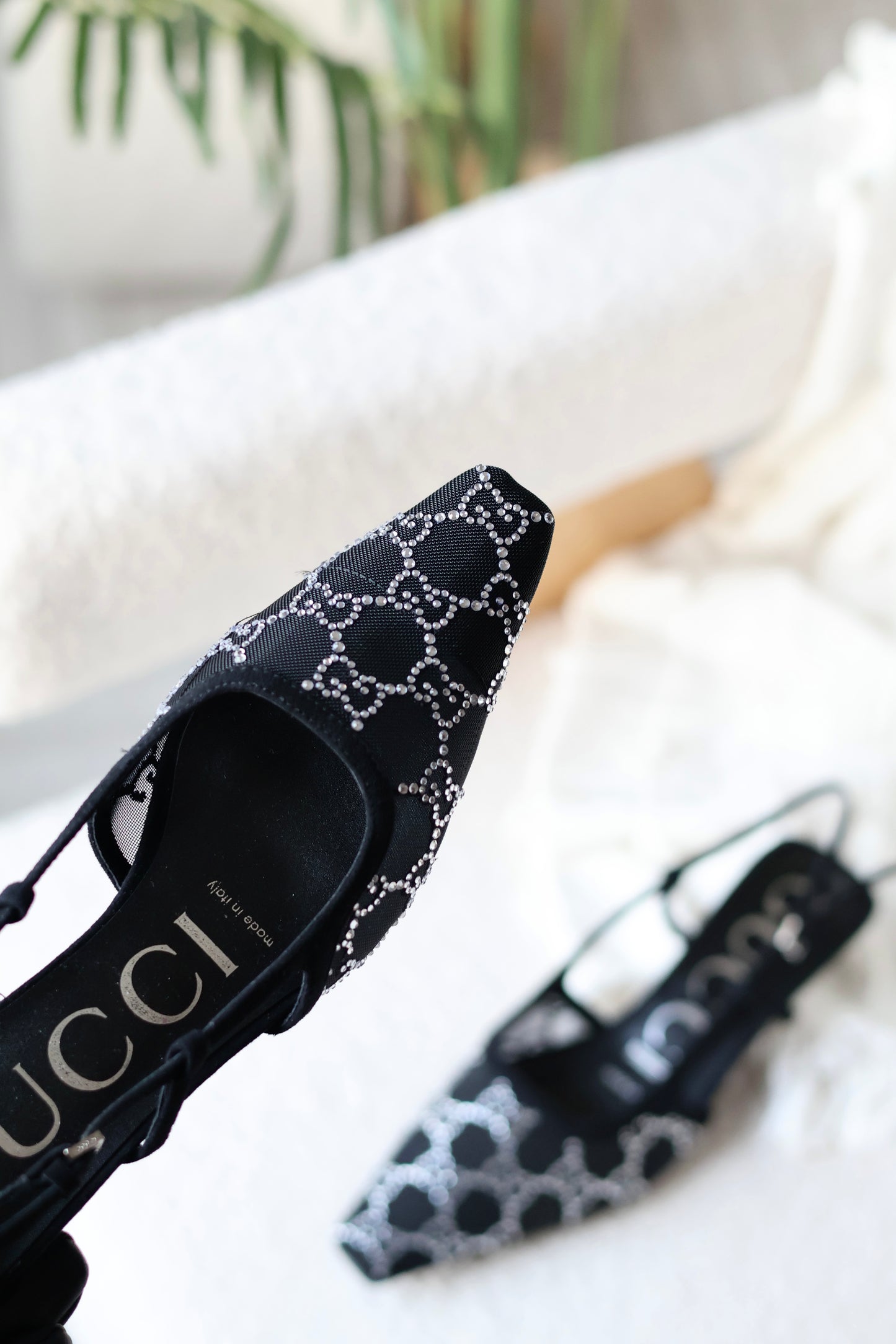 Women's GG crystal slingback pump