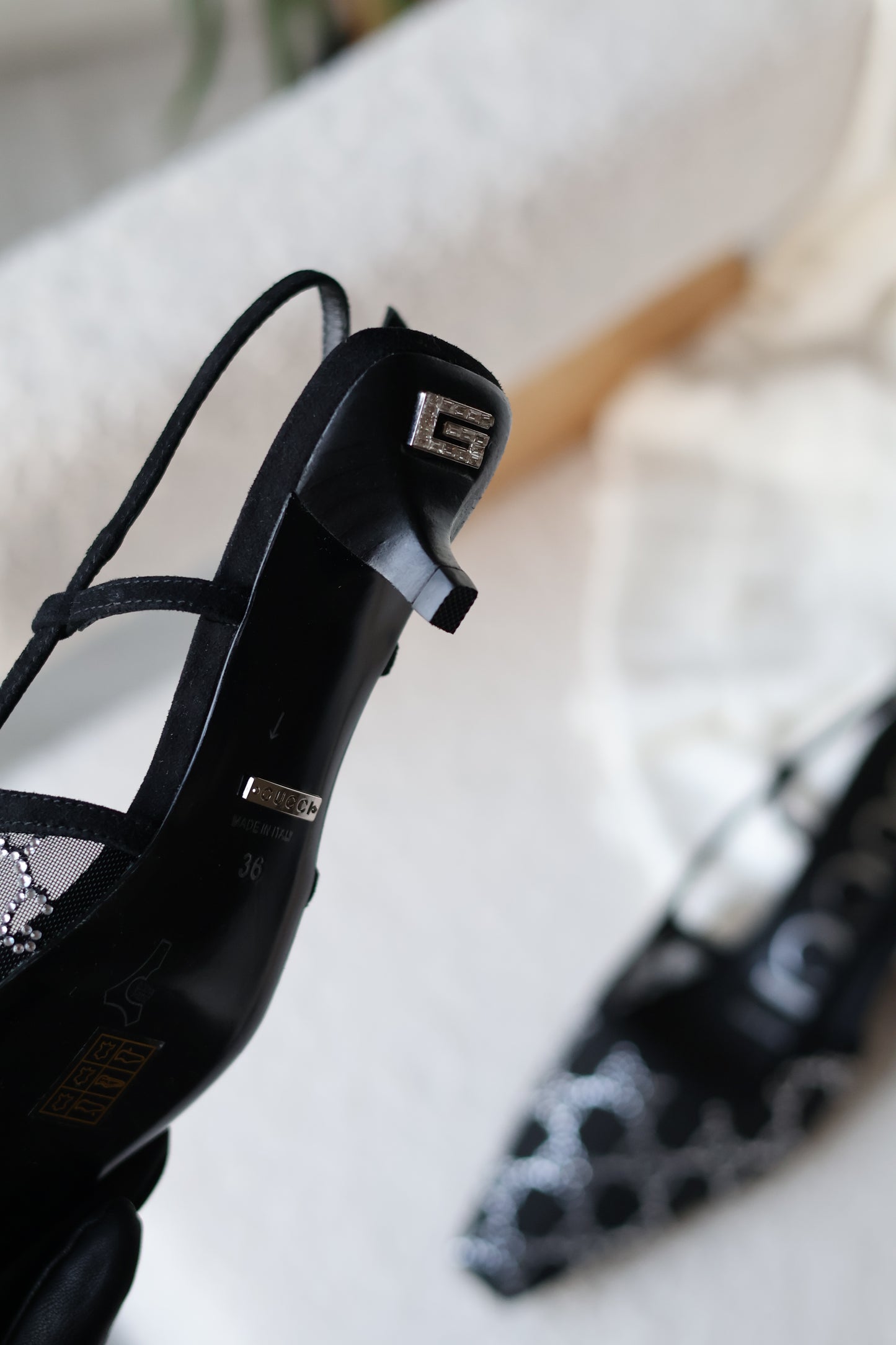 Women's GG crystal slingback pump